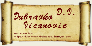 Dubravko Vicanović vizit kartica